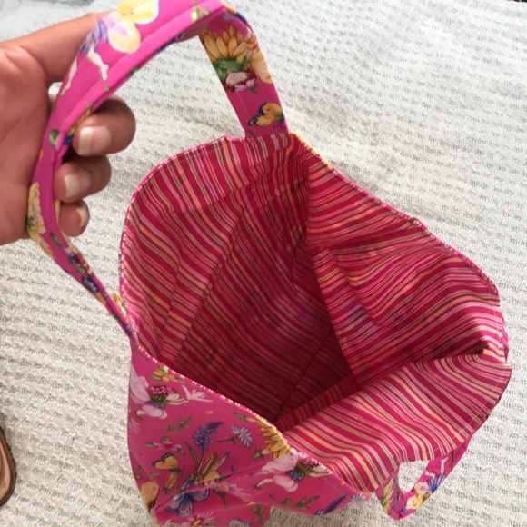 Reusable Reversible Fairy Tote Bag pink Cotton 12 x 15 handmade - Picture 4 of 4